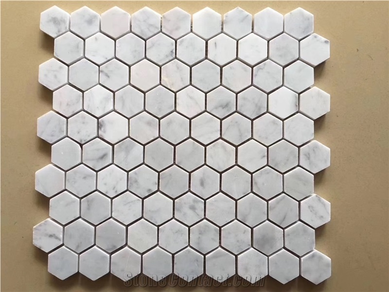 Natural Marble Mosaic Hexagon Pattern Mosaic Tiles