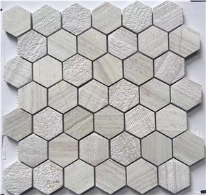 Natural Marble Mosaic Hexagon Pattern Mosaic Tiles