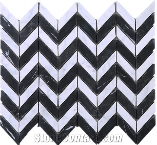 Natural Mosaic Tiles- Chevron Mosaic Pattern For Sale
