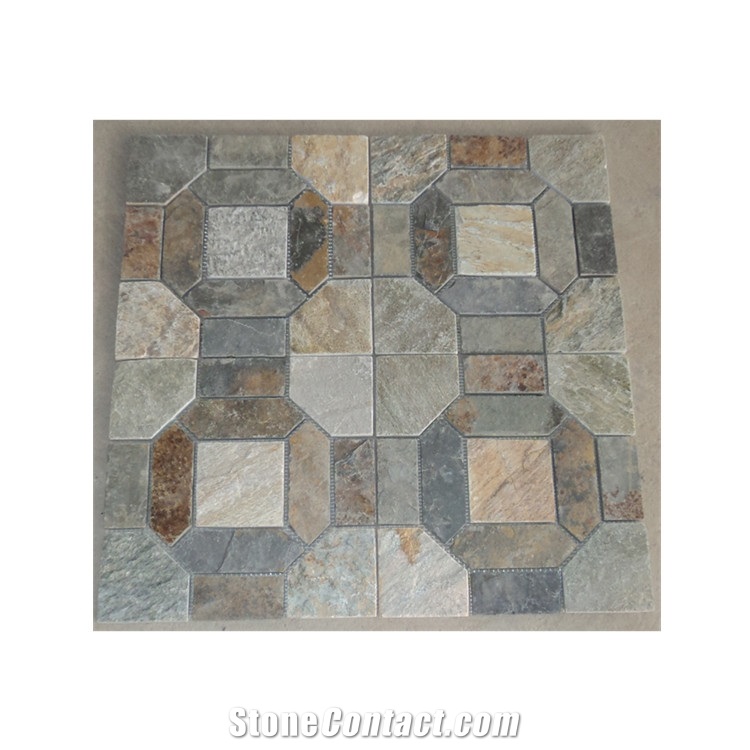 Natural Slate Mosaic Tiles Wall Mosaic For Sale