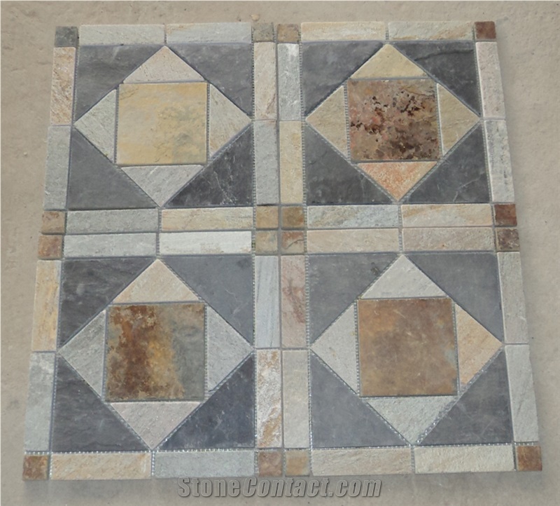 Natural Slate Mosaic Tiles Wall Mosaic For Sale