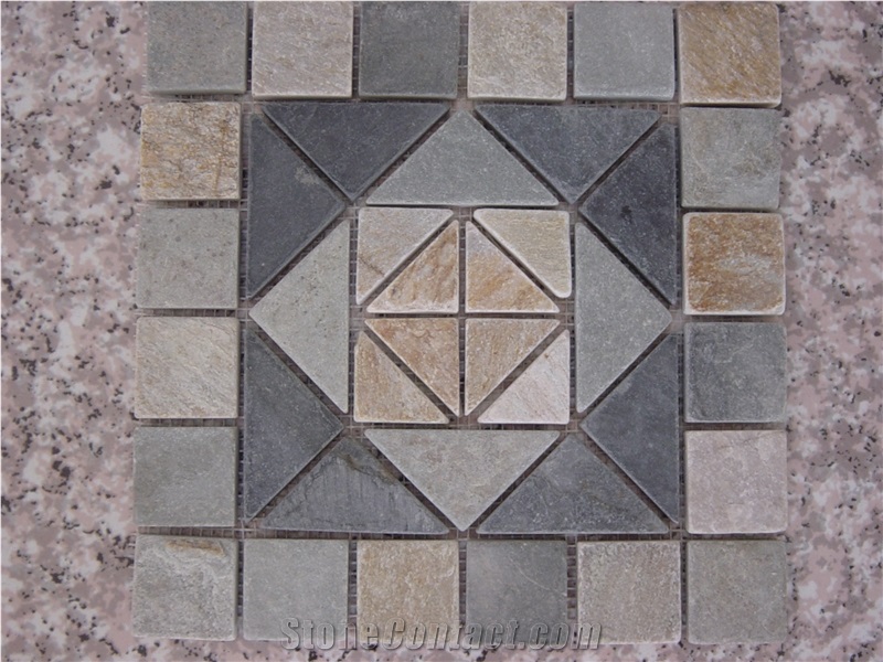 Natural Slate Mosaic Tiles Wall Mosaic For Sale