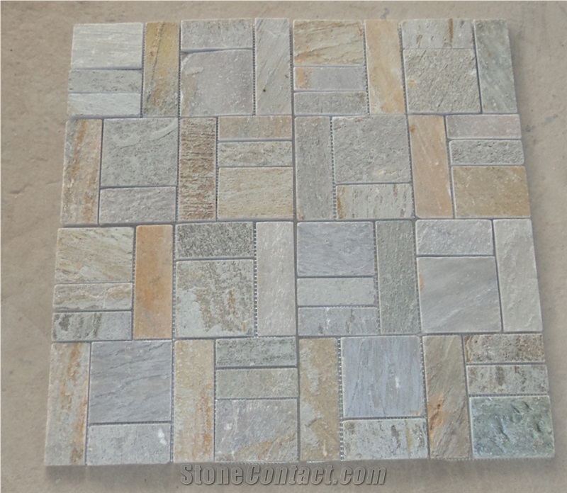 Natural Slate Mosaic Tiles Wall Mosaic For Sale
