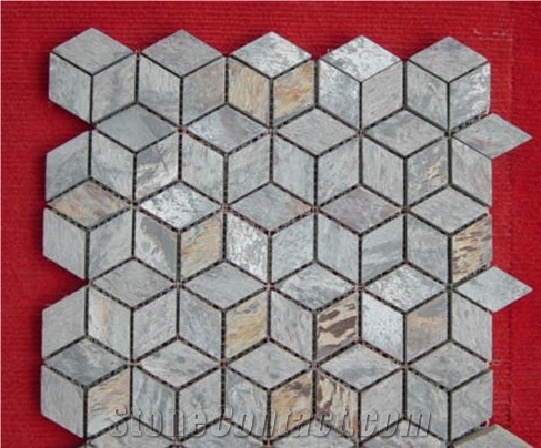 Natural Slate Pattern Floor Stone Mosaic Slate