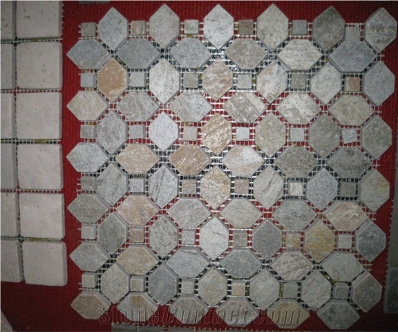 Natural Slate Pattern Floor Stone Mosaic Slate