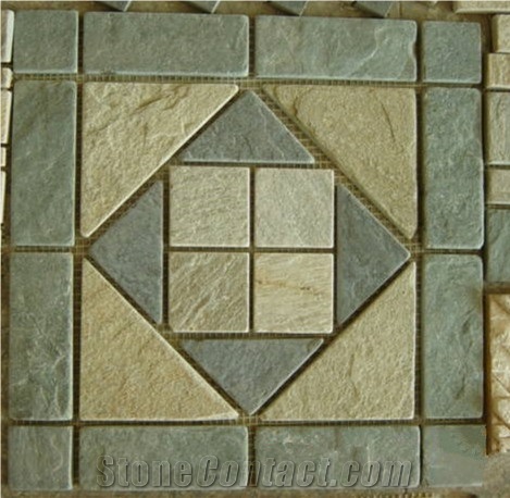 Natural Slate Pattern Floor Stone Mosaic Slate Mosaic