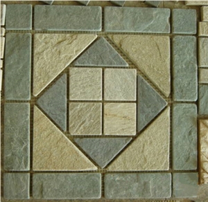 Natural Slate Pattern Floor Stone Mosaic Slate Mosaic