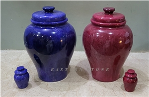Himalayan White Marble Colored Cremation Urns