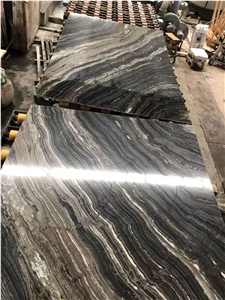 Golden Black Forest Black Zebra Antique Wood Marble Slabs
