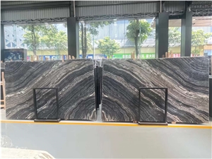 Golden Black Forest Black Zebra Antique Wood Marble Slabs