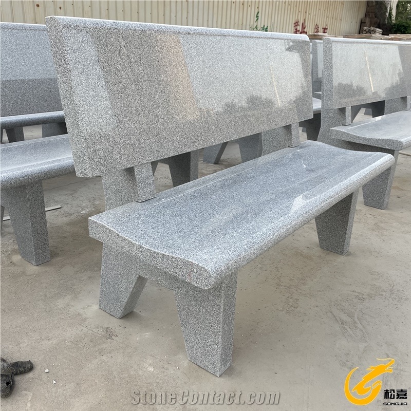 China Factory Silver Grey Granite Garden Benches