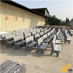 China Factory Silver Grey Granite Garden Benches