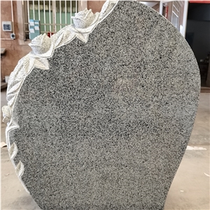 China New Impala Black Granite With Rose Carving