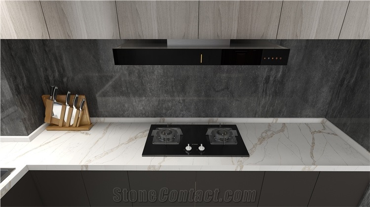 Calacatta Gold Quartz For Kitchen Countertop