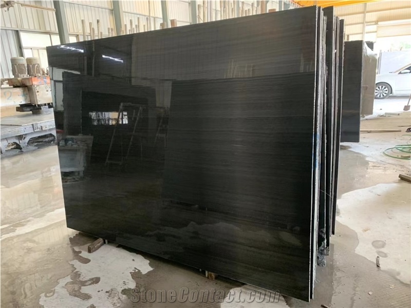 Black Wooden Marble Slab&Tiles For Hotel Project
