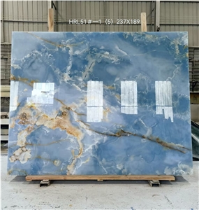 Blue Onyx Slab For Wall Background Blue Onyx Slab For Wall Background