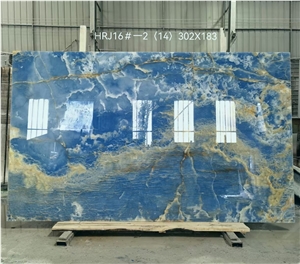 Blue Onyx Slab For Wall Background
