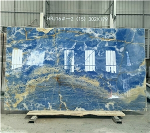 Blue Onyx Slab For Wall Background