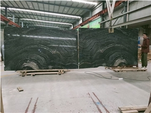 Bookmatched Ancient Wood Grain Marble Slab For Project
