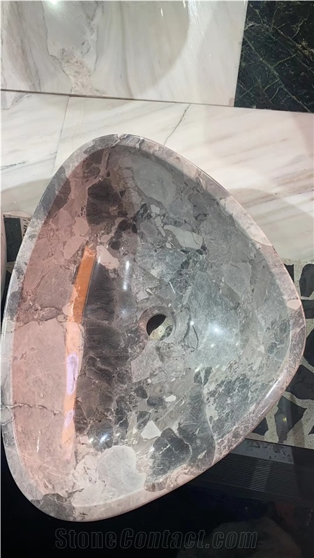 Factory Price Panda Grey Marble Basin For Hotel