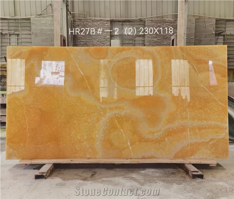 Golden Yellow Onyx Slab&Tiles For Project