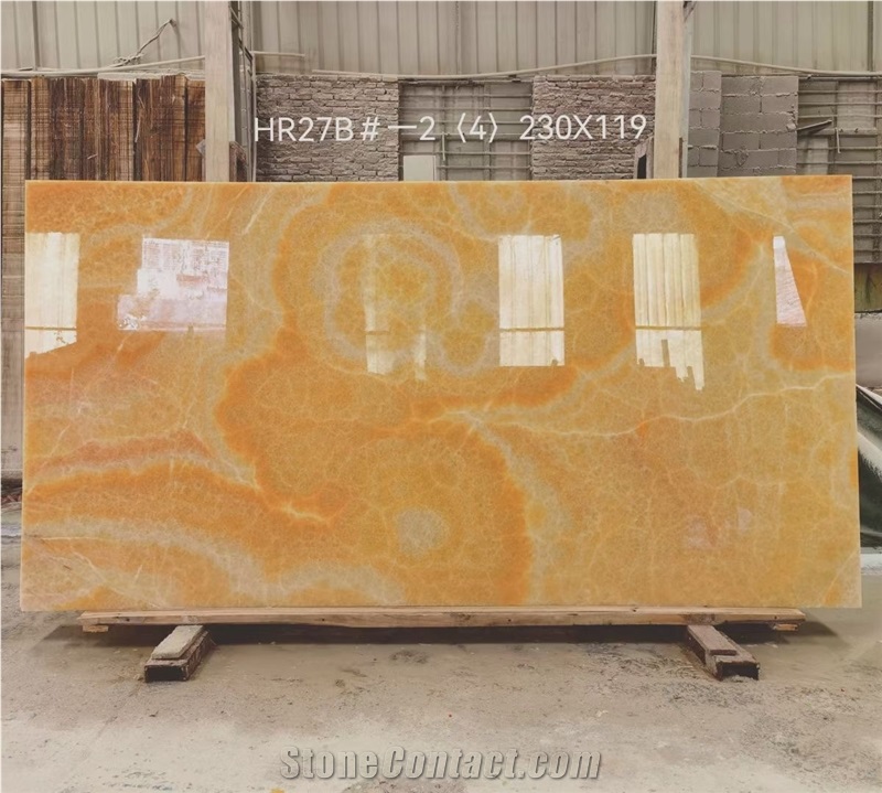 Golden Yellow Onyx Slab&Tiles For Project