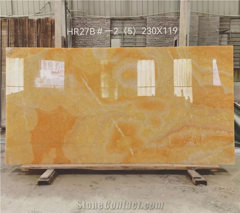 Golden Yellow Onyx Slab&Tiles For Project