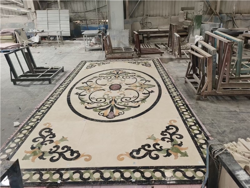 Greece Sivec White Marble Round Water-Jet Flooring