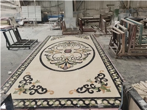 Greece Sivec White Marble Round Water-Jet Flooring