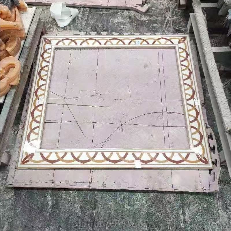 Greece Sivec White Marble Round Water-Jet Flooring