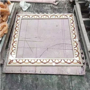 Greece Sivec White Marble Round Water-Jet Flooring