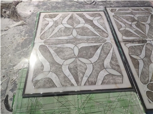 Greece Sivec White Marble Round Water-Jet Flooring