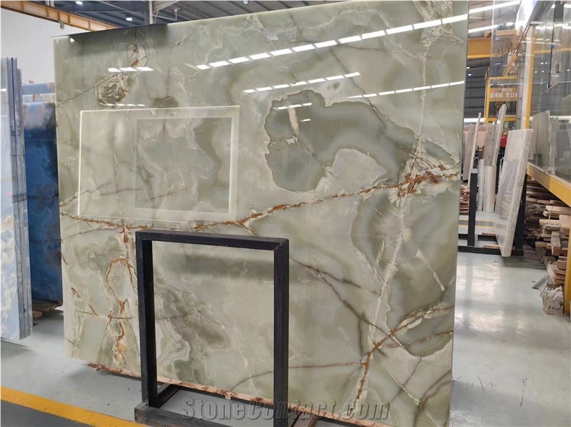 Green Onyx Stone Slab Tile
