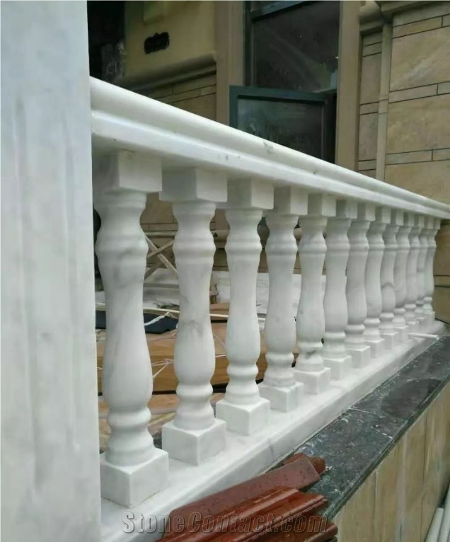 Guangxi White Marble Balustrades, Railings For House Decoration