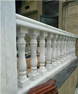 Guangxi White Marble Balustrades, Railings For House Decoration