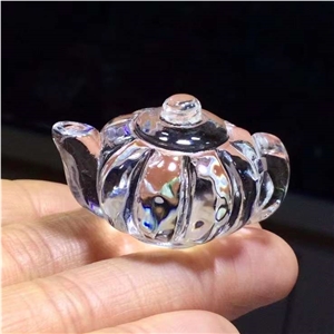 Pure Natural White Crystal Pumpkin Teapot