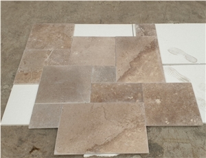 Classic Travertine Opus Romano Pattern Tiles Tumbled