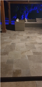 Classic Travertine Opus Romano Pattern Tiles Tumbled