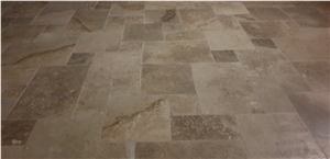 Classic Travertine Opus Romano Pattern Tiles Tumbled