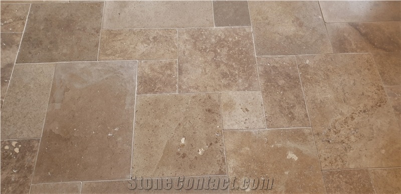 Classic Travertine Opus Romano Pattern Tiles Tumbled
