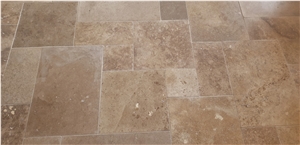 Classic Travertine Opus Romano Pattern Tiles Tumbled