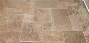 Classic Travertine Opus Romano Pattern Tiles Tumbled
