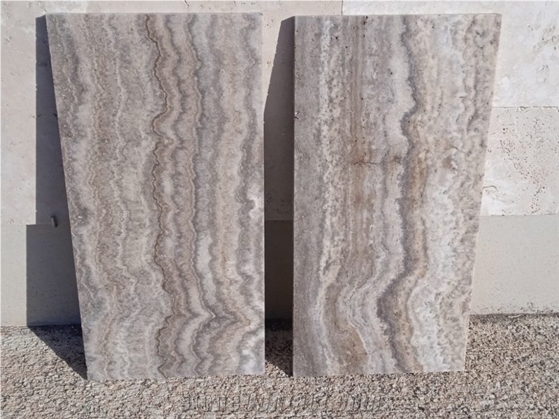 Travertine Silver Grey Tiles Honed
