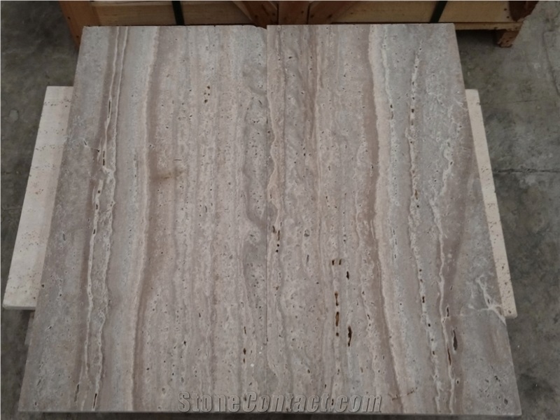 Travertine Silver Grey Tiles Honed
