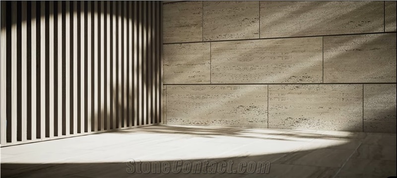Travertine Silver Grey Tiles Sandblasted