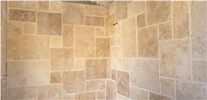 Travertine Tiles - Opus Romano Brushed And Chiseled Pattern