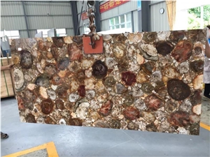 Wall Decoration Petrified Wood Semiprecious Slab Stone