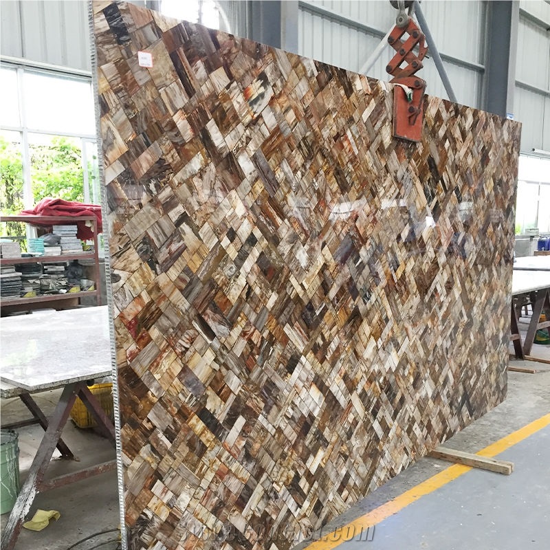 Wall Decoration Petrified Wood Semiprecious Slab Stone