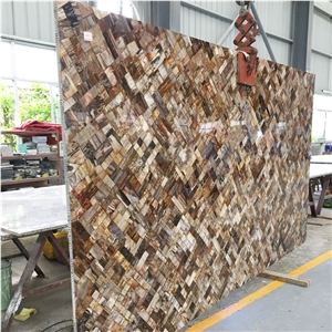 Wall Decoration Petrified Wood Semiprecious Slab Stone