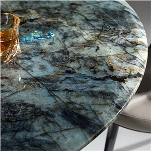 Polished Labradorite Blue Granite Dining Table Top